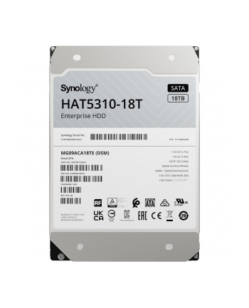 synology Dysk HDD SATA 18TB HAT5310-18T 3,5 cala SAS 12Gb/s 512e 7,2k