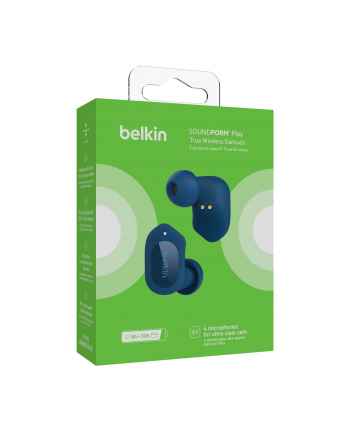 belkin Słuchawki douszne Soundform Play TWS niebieskie