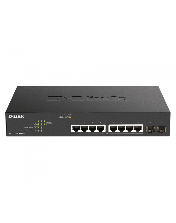 d-link Przełącznik DGS-1100-10MPV2 Switch 8GE PoE+ 2SFP główny