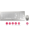 Cherry JD-0310EU DW 8000 klawiatura RF Wireless QWERTY US English Srebrny, Biały - nr 44