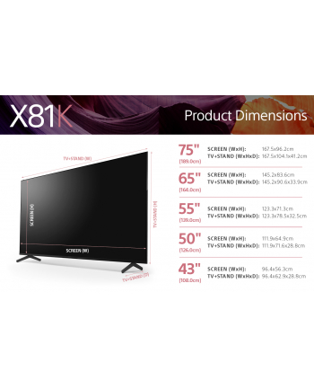 Sony KD75X81KAEP KD-75X81K 190,5 cm (75'') 4K Ultra HD Smart TV Wi-Fi Czarny