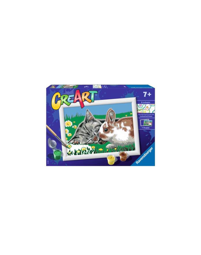Malowanka CreArt dla dzieci: Kotek i króliczek na łące 200740 RAVENSBURGER malowanie po numerach główny