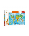 Puzzle edukacyjne dla dzieci 104el Mapa świata wersja ukraińska 15566 Trefl - nr 1