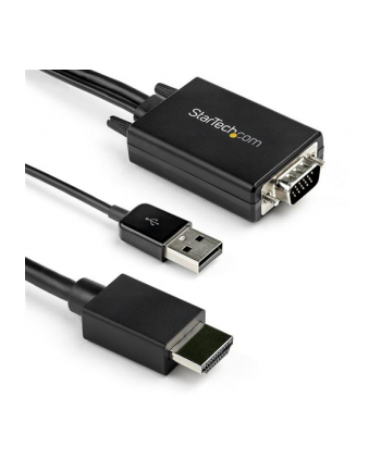 StarTech VGA2HDMM2M .com adapter kablowy 2 m USB Type-A + VGA (D-Sub) HDMI Typu A (Standard) Czarny