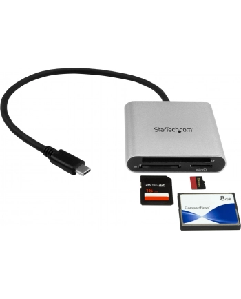 StarTech FCREADU3C .com czytnik kart USB 3.2 Gen 1 (3.1 Gen 1) Type-C Czarny, Srebrny