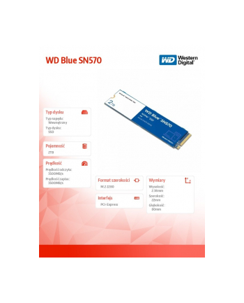 western digital Dysk SSD WD Blue 2TB SN570 2280 NVMe m.2 Gen3
