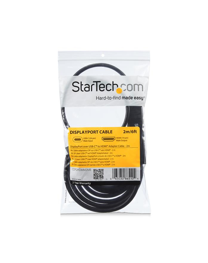 StarTech CDP2HDMM1MB .com adapter kablowy 1 m USB Type-C HDMI Czarny główny