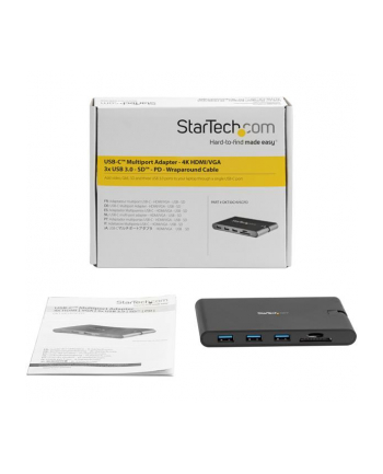 StarTech DKT30CHVSCPD .com stacja dokująca Przewodowa USB 3.2 Gen 1 (3.1 Gen 1) Type-C Czarny