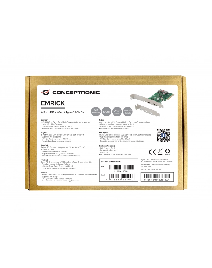 Conceptronic EMRICK08G adapter Wewnętrzny USB 3.2 Gen 2 (3.1 Gen 2) główny