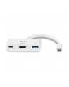 Lindy 43340 adapter kablowy 0,18 m HDMI + USB Type-A USB Type-C Biały - nr 11