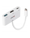 Lindy 43340 adapter kablowy 0,18 m HDMI + USB Type-A USB Type-C Biały - nr 26