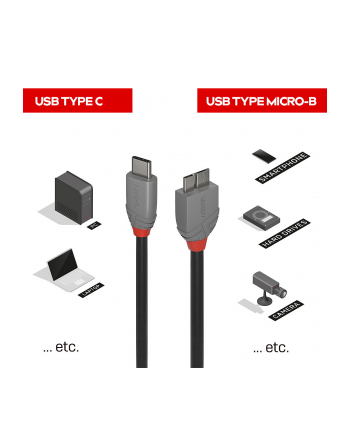 Lindy 36623 3m USB 3.2 Typ C / Micro-B
