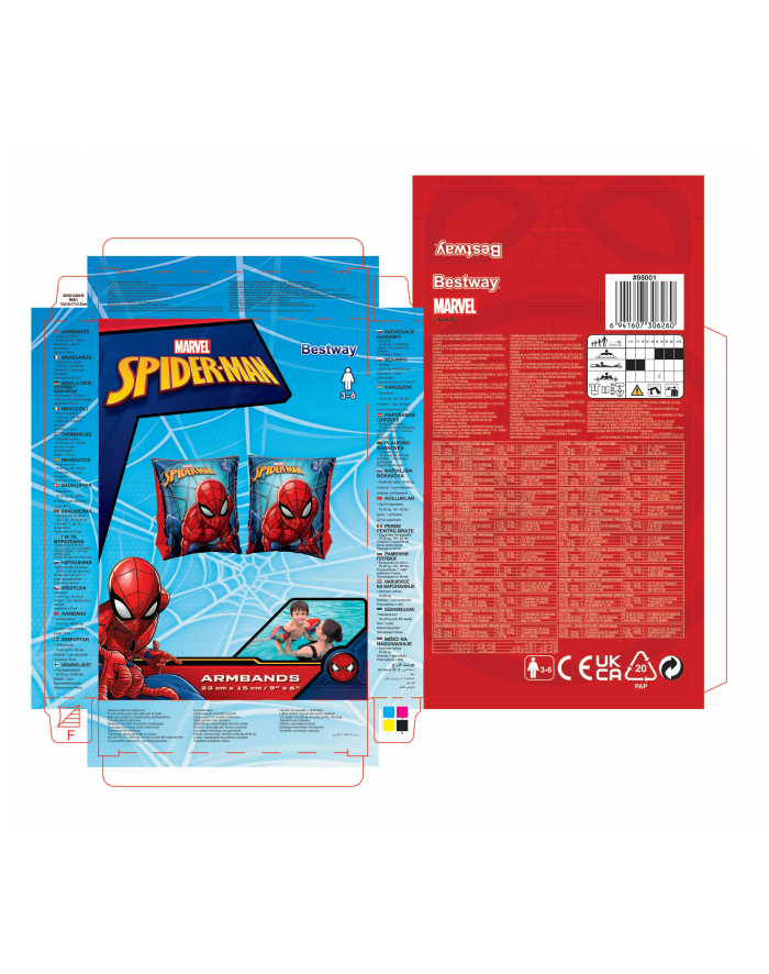 bestway Rękawki 23x15cm Spiderman 98001 cena za 1 kpl główny
