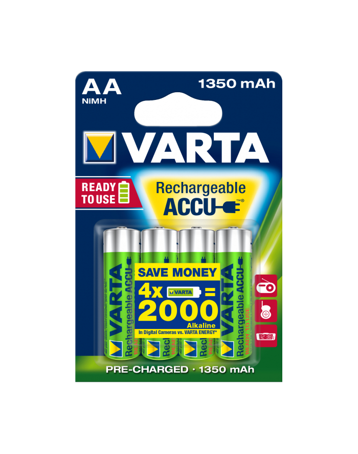 Varta 56746101404 Ready2Use HR06 1350 mAh Bateria do ponownego naładowania Niklowo-metalowo-wodorkowa (NiMH) główny