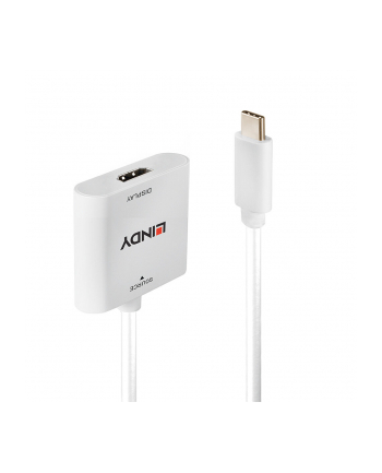 Lindy 43339 adapter kablowy 0,1 m USB Type-C HDMI Biały