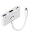 Lindy 43340 adapter kablowy 0,18 m HDMI + USB Type-A USB Type-C Biały - nr 29