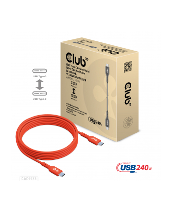 Club 3D CAC-1573 kabel USB 2 m USB4 Gen 2x2 USB C Czerwony