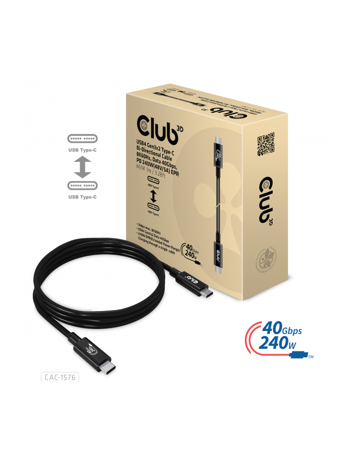 Club 3D CAC-1576 kabel USB 1 m USB4 Gen 2x2 USB C główny
