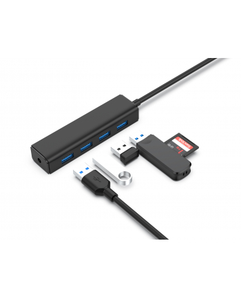Conceptronic C4PUSB3 huby i koncentratory USB 3.2 Gen 1 (3.1 Gen 1) Type-A 5000 Mbit/s Czarny