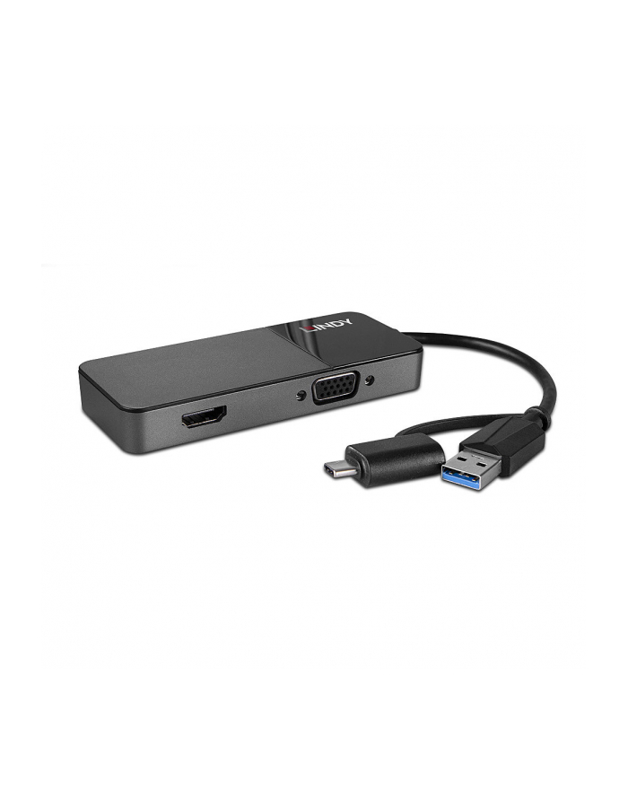 Lindy 43354 huby i koncentratory USB 3.2 Gen 1 (3.1 Gen 1) Type-A + Type-C Czarny główny