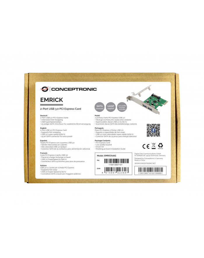 Conceptronic EMRICK06G adapter Wewnętrzny USB 3.2 Gen 1 (3.1 Gen 1) główny