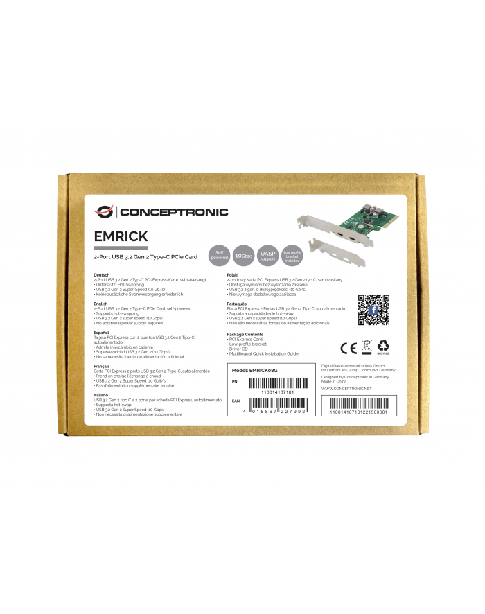 Conceptronic EMRICK08G adapter Wewnętrzny USB 3.2 Gen 2 (3.1 Gen 2) główny