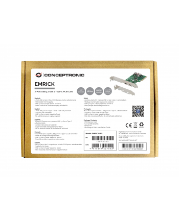 Conceptronic EMRICK08G adapter Wewnętrzny USB 3.2 Gen 2 (3.1 Gen 2)