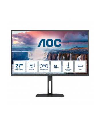 AOC Q27V5C/BK monitor komputerowy 68,6 cm (27') 2560 x 1440 px 4K Ultra HD LED Czarny