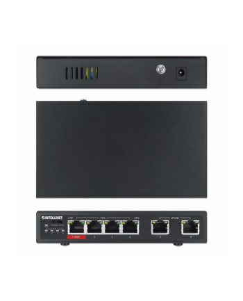 Intellinet 561686 łącza sieciowe Fast Ethernet (10/100) Obsługa PoE Czarny