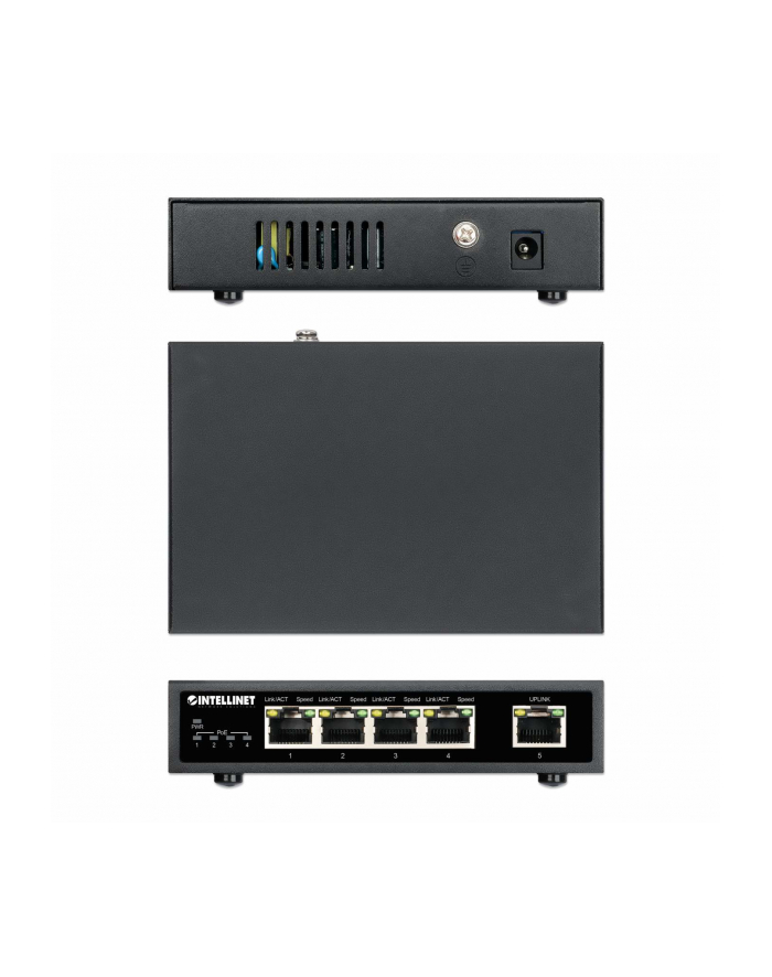 Intellinet 561839 łącza sieciowe Obsługa PoE Czarny główny