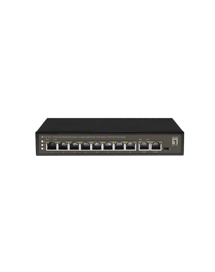 Level One FGP-1031 łącza sieciowe Nie zarządzany Gigabit Ethernet (10/100/1000) Obsługa PoE Czarny główny