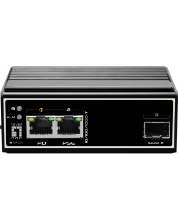 Level One IGP-0310 łącza sieciowe Gigabit Ethernet (10/100/1000) Obsługa PoE Czarny
