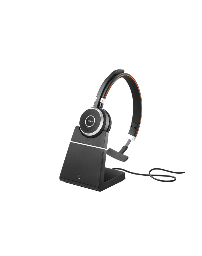 Jabra 6593-833-399 Evolve 65 Zestaw słuchawkowy Przewodowy i Bezprzewodowy Opaska na głowę Połączenia/muzyka USB Typu-A Bluetooth Podstawka do ładowania Czarny główny