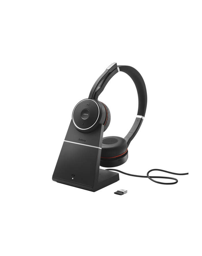 Jabra 7599-842-199 Evolve 75 Zestaw słuchawkowy Przewodowy i Bezprzewodowy Opaska na głowę Połączenia/muzyka Bluetooth Podstawka do ładowania Czarny główny