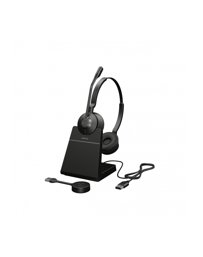 Jabra 9559-415-111 Engage 55 Zestaw słuchawkowy Bezprzewodowy Opaska na głowę Biuro/centrum telefoniczne Bluetooth Podstawka do ładowania Czarny główny