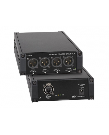 rdl AV-LN4 - interfejs sieciowy Dante dla czterech wejść liniowych audio