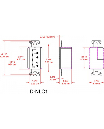 rdl D-NLC1 - sieciowy panel zdalnego sterowania z diodami LED, Dante, kolor biały