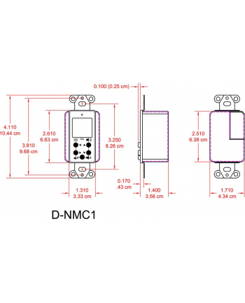 rdl D-NMC1 - sieciowy panel zdalnego sterowania z wyświetlaczem, Dante, kolor biały