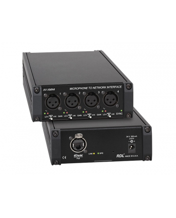 rdl AV-XMN4 - interfejs sieciowy Dante dla czterech wejść mikrofonowych audio