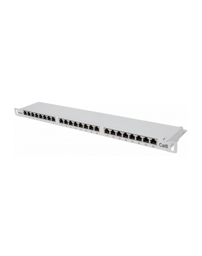 INTELLINET Patch Panel Rack 19inch 0.5U 24 porty RJ45 Cat6 FTP szary główny