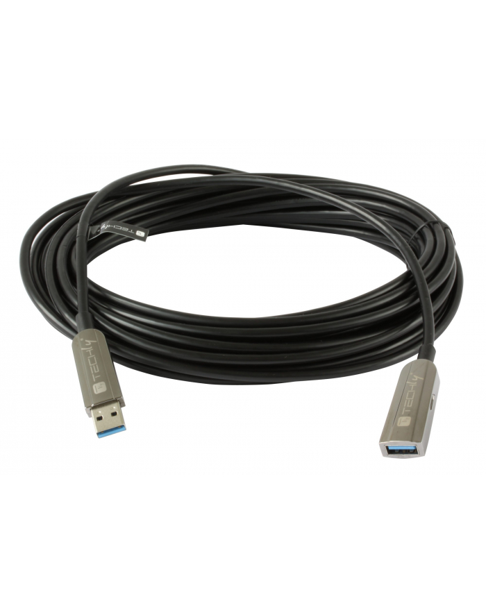 TECHLY USB 3.2 SuperSpeed AOC Fiber Optic Cable USB A M/F 20m Black główny