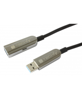 TECHLY USB 3.2 SuperSpeed AOC Fiber Optic Cable USB A M/F 20m Black