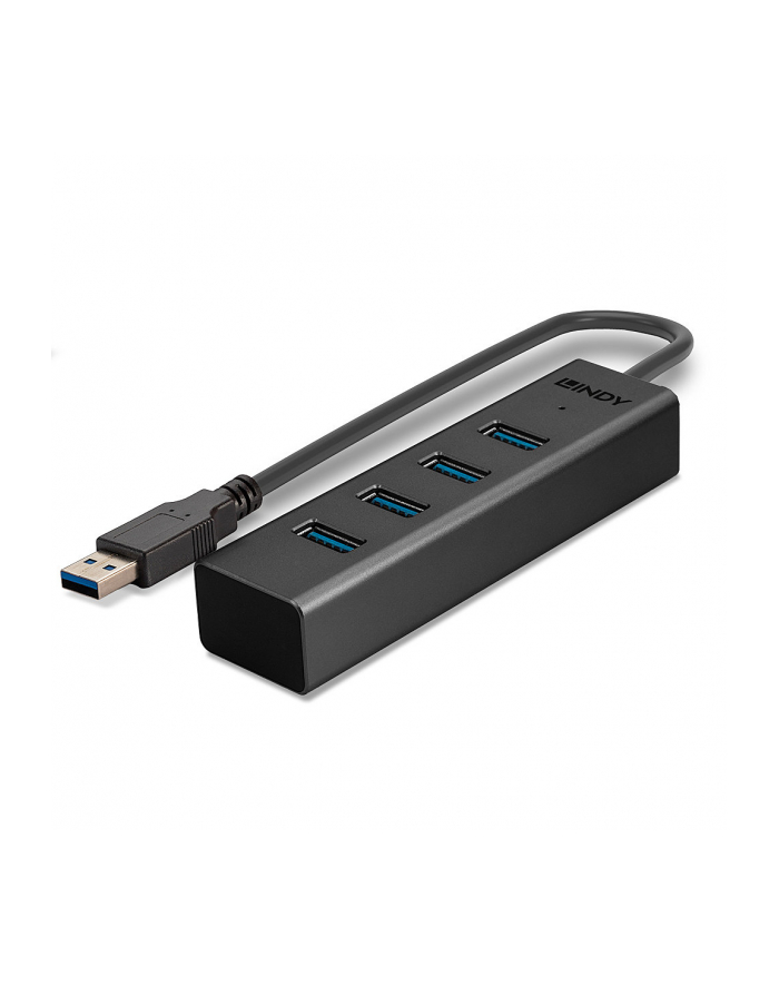 Lindy 43324 huby i koncentratory USB 3.2 Gen 1 (3.1 Gen 1) Type-A 5 Mbit/s Czarny główny