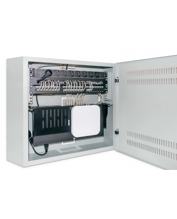 INTELLINET Low-Profile 19inch Wall Mount Cabinet with 4U Horizontal and 2U Vertical Rails 170mm 6.7 in depth grey RAL7035