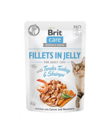 Brit Care Cat Fillets In Jelly Tender Turkey'Shrimps 85g