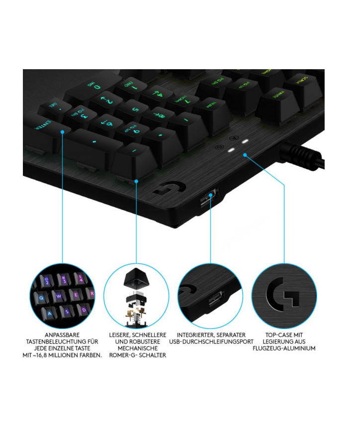 LOGITECH G512 CARBON LIGHTSYNC RGB Mechanical Gaming Keyboard with GX Red switches - CARBON - (D-(wersja europejska)) - CENTRAL główny