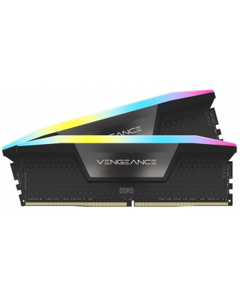 CORSAIR VENGEANCE RGB 32GB 2x16GB DDR5 5200MHz DIMM Unbuffered 40-40-40-77 XMP 3.0 Black Heatspreader RGB LED 1.25V