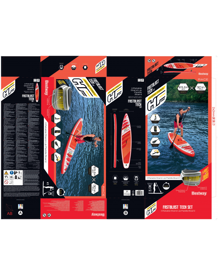 Bestway Deska Dmuchana Hydro-Force Fastbast Tech 381m x 76cm x 15cm 65343 główny