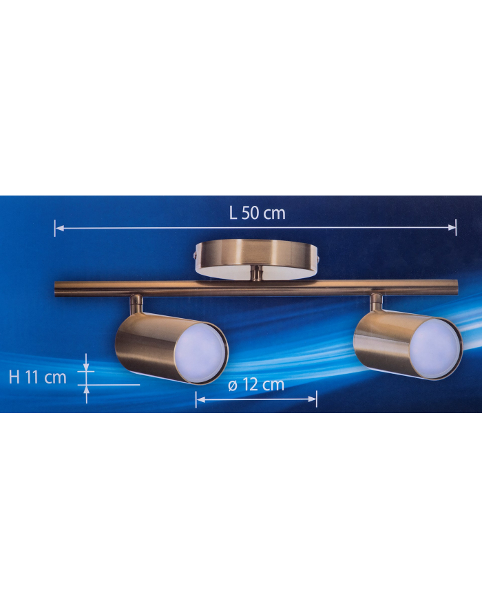 Listwa reflektorowa podwójna złota sufitowa ścienna Activejet SPECTRA kinkiet GU10 do salonu główny