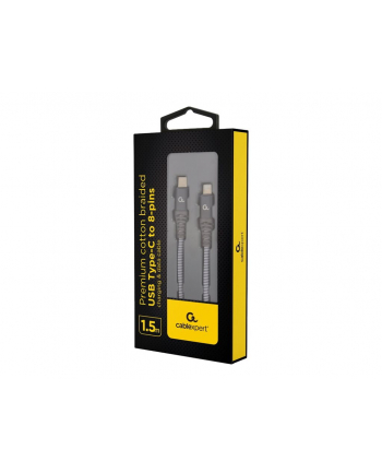 GEMBIRD CC-USB2B-CM8PM-1.5M Kabel USB Type-C do 8-pinowego kabla do ładowania i transmisji danych premium oplot bawełniany 1.5m